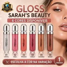 Gloss Labial Sarah's Beauty Brilho Intenso Hidratante Efeito Molhado 6 Cores