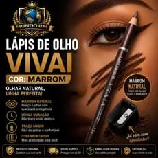 Lápis de Olho Vivai Marrom escuro com Apontador Original Longa Duração Macio