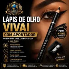 Lápis de Olho Vivai Preto com Apontador Original Longa Duração Macio