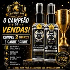 ⭐ Kit 2 Tônicos Capilares Ultra D’Lust Original 15% 120ml cada | 2X = 240ml | Presente Dia dos Pais para Barba e Cabelo