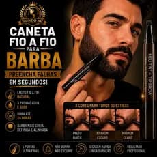 Caneta Preenchedora de barba e sobrancelha Fio a Fio Febella - Efeito Natural 24h - À Prova D'Água - 3 Cores 🏆
