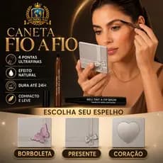 💖 Caneta Fio a Fio para sobrancelhas Febella + Espelho de Bolso | 1 Caneta + 1 Espelho | Escolha a Cor e o Modelo