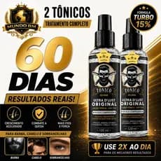 Kit 2 Tônico Capilar UltraDlust 15% Crescimento Barba Cabelo Sobrancelha Anti-queda Original 120ml
