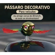 Enfeite Pássaro Decorativo Para Veículos Com Asas Que Mexem Carro Moto Capacete