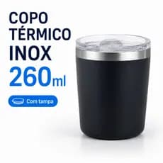 Kit Copo Térmico Inox 260ml com Tampa Atacado 6 a 24 Unidades Café Chá Água