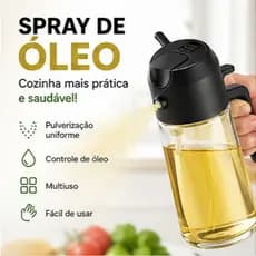 Azeiteiro Vinagreiro Spray De Vidro 2x1 Borrifador Cozinha 500ml