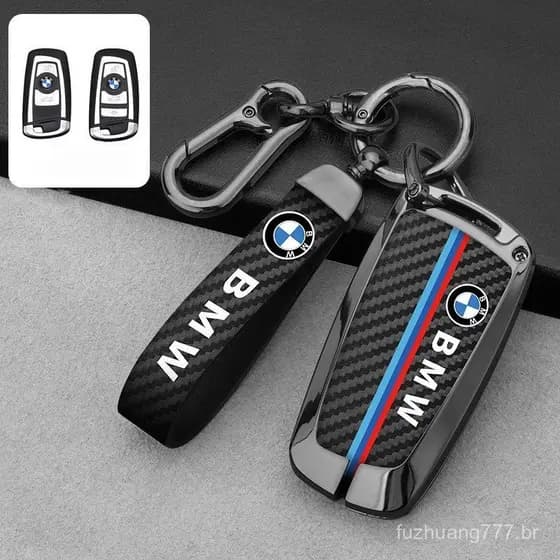Carbon Fiber Leather+Zinc Alloy Car Key Case Cover For BMW 3 4 5 Series 320i 530i 550i F20 F21 F30 F3 MKXT