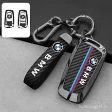 Carbon Fiber Leather+Zinc Alloy Car Key Case Cover For BMW 3 4 5 Series 320i 530i 550i F20 F21 F30 F3 MKXT