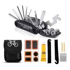 Kit Bike Ferramentas Manutenção Reparo + Bomba De Alumínio Pneu Bicicleta