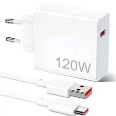 Carregador rápido de 120W 67W com 6A USB C cabo 1M para Mi Turbo Charge Turbo Power Cabo USB + Cabo Tipo C