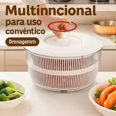 Secador de Salada Organizador Manual Folhas Giratório Legumes Verduras Alface Alimento