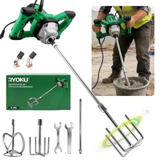 Misturador Elétrico De Argamassa Tinta Textura E Gesso Ryoku 1500W 220V