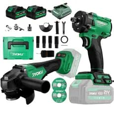 Kit 2 Chave De Impacto+ Esmerilhadeira Lixadeira Brushless 21v RYOKU maleta