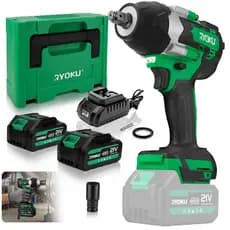 Chave De Impacto 700 Nm Brushless 2 Baterias 21v RYOKU Com Maleta portátil