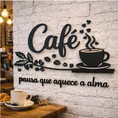 Escrita Cantinho Do Café Mdf Decoração Cozinha Parede