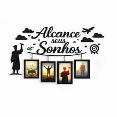 Decoração Sala Quadro de Fotos Mdf Porta Retrato10x15 Motivacional Alcance Seus Sonhos