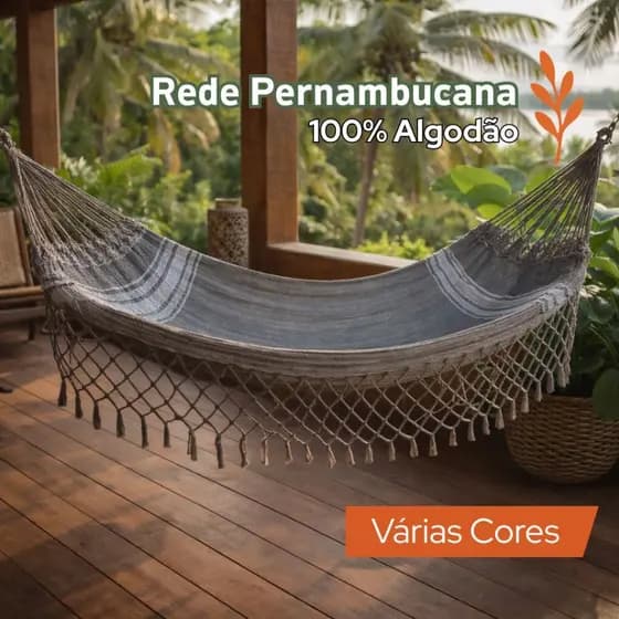 Rede Pernambucana 100% Algodão Rede De Dormir Rede De Descanso Várias Cores
