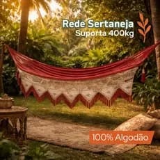 Rede Sertaneja 100% Algodão Suporta 400kg Rede De Dormir Rede De Descanso