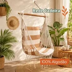 Rede Cadeira Suspensa De Teto Descanso E Balanço Várias Cores