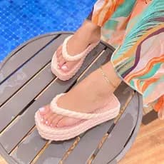 Sandalia Chinelo Feminino Nuvem Trançado Macio e Confortável