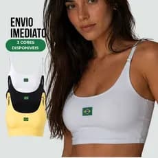 Top fitness academia Brasil - Top tecido Duplo 0 Transparência - Top do Brasil