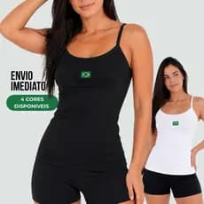 Regata Feminina Brasil  - Blusa Feminino do Brasil Copa - Blusa básica - Blusa feminina do Brasil