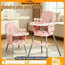 Cadeira de alimentação portátil para bebê 2 em 1 dobrável multifuncional Cadeirão infantil desmontável