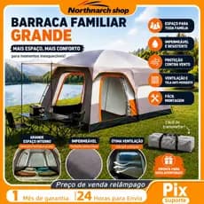 Barraca de camping portátil impermeável Tenda familiar para acampamento de 8 a 12 pessoas com impermeabilidade 6000mm