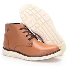 Bota Masculina De Couro Cano Curto Coturno Latego Botinha Casual e Elegante
