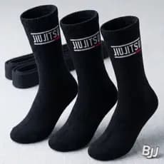 Meia Masculina Cano Longo Jiu-Jitsu Luta Esporte Corrida Caminhada Meias Promoção Kit 1,2 ou 3 Pares