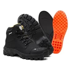 Bota De Couro Cat Coturno Segurança Bico Pvc Epi Para Trablaho Trilhas Motociclismo