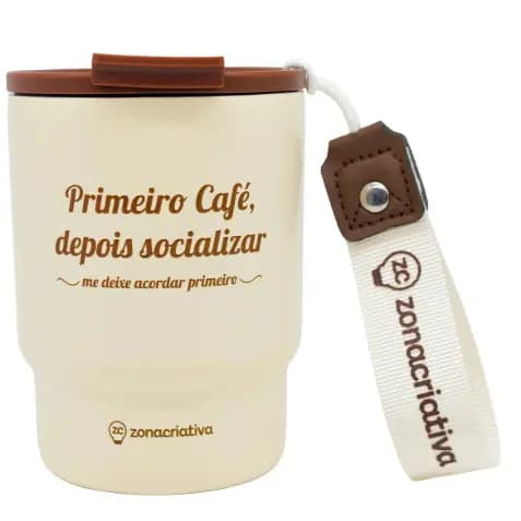 Copo Térmico 400ml com Tampa Café Copo To Go Zona Criativa