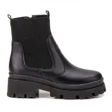 Bota Coturno Feminina Chelsea Tratorada Solado Grosso Plataforma Elástico Premium Preta