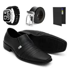 Kit Sapato Masculino Oxford Social Italiano Esporte Fino + Relógio Pronta Entrega Promoção