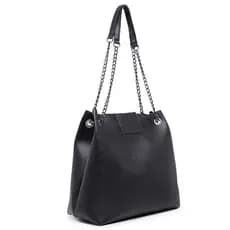 Bolsa Feminina Grande Sacola Ombro Preta Transversal Zíper Trabalho Dia a Dia Pronta Entrega