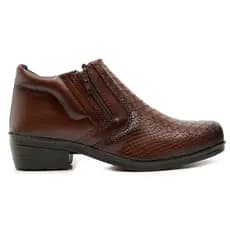 Botina Social Masculina Marrom Crocodilo Zíper Conforto Cano Curto Elegante Trabalho