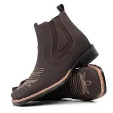 Bota Masculina Chelsea Marrom Elástico Lateral Solado Antiderrapante Confortável Premium