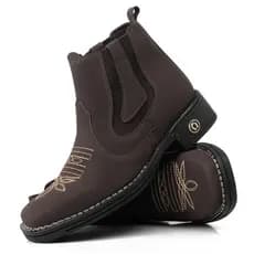 Bota Cano Curto Feminina Marrom Couro Confortável Premium Coleção Inverno 2026