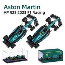 Bburago 1:43 Aston Martin 2023 Carro de Corrida F1 AMR23 Modelo Diecast em Caixa de Acrílico