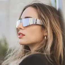 Óculos de sol unissex sem armação, óculos de sol retrô, óculos espelhados, óculos punk, óculos vintage