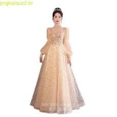 Vestido de noite 2026 novo estilo verão anfitrião luz francesa luxo nicho presente adulto bonito estudante arte exame ve