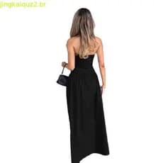 Top tomara que caia, cintura fina, saia em linha A, vestido sensual com decote halter, novo estilo sensual de primavera-