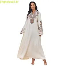 MT232 Mulheres Muçulmanas Longo Robe Verão New Dubai Viagem Banquete Moda Vestido Corda Bordado Vestido