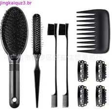 6 Peças de Pentes de Palma, Mini Escova de Bolso, Escova de Cabelo de Palma, Pentes Desembaraçadores de Dentes Largos, P