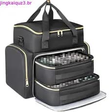 Bolsa Organizadora De Esmalte De Carta , Grande Capacidade Com De Armazenamento De Alça De Ombro , Portátil Para Kit De