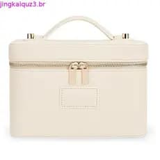Bolsa de Maquiagem HiTotes para Mulheres, Estojo de Cosméticos em Couro, Bolsa de Viagem para Produtos de Higiene Pessoa