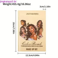 book de maquiagem 43 Cores 4 Páginas Livro Em Forma De Paleta De Sombra Matte Eyeshadow Glitter Contorno De Pigmento Pó