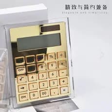 atividades Preço mais baixo Calculadora de Acrílico Dourado Transparente {Produtos Prontos)/ Papelaria QGQM