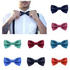 Kit 3 Gravatas Borboleta Ajustável Adulto Infantil Várias Cores Elegante para Casamento Festa Evento