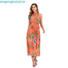 Vestido Longo Multiformas Estampado Inspiração Plus Size
